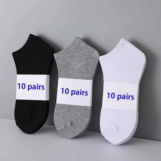 5/6/7/10 Pairs Women/Men Boat Socks Invisible Low Cut Silicone Non-Slip Summer No-Show Ankle Socks Solid Color Casual Breathable