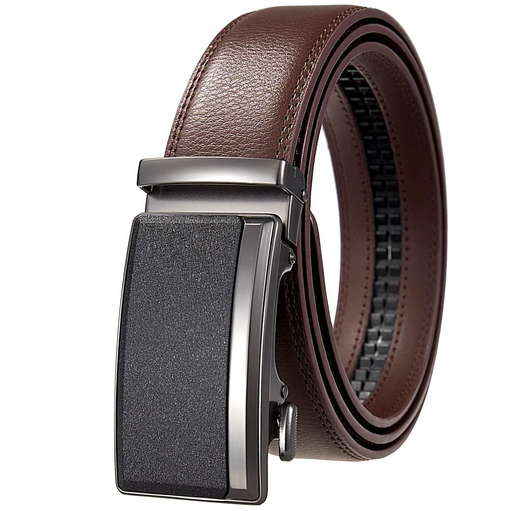 Men'S Leather Belts Fashion Automatic Buckle Cowskin Male Belt Luxury Designer Black Brown 3.5Cm plus Size 130 140 150 160 170Cm