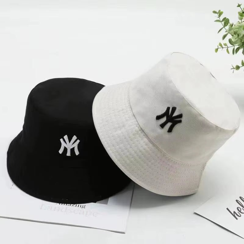 Unisex Letter Embroidery Personality Two-Sided Bucket Hats Fishermen Caps Outdoor Casual Cap Sunscreen Hat