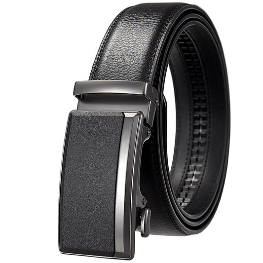 Men'S Leather Belts Fashion Automatic Buckle Cowskin Male Belt Luxury Designer Black Brown 3.5Cm plus Size 130 140 150 160 170Cm