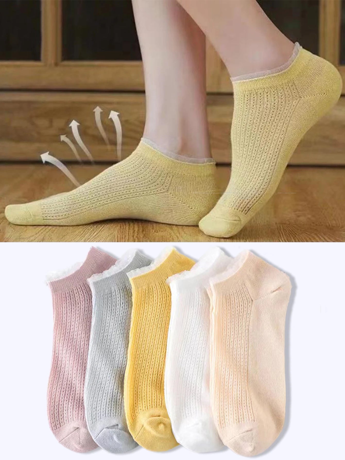 5 Pairs Teddy Bear Ankle Socks, Comfy Cute Crew Short Socks, Women'S Stocking & Hosiery