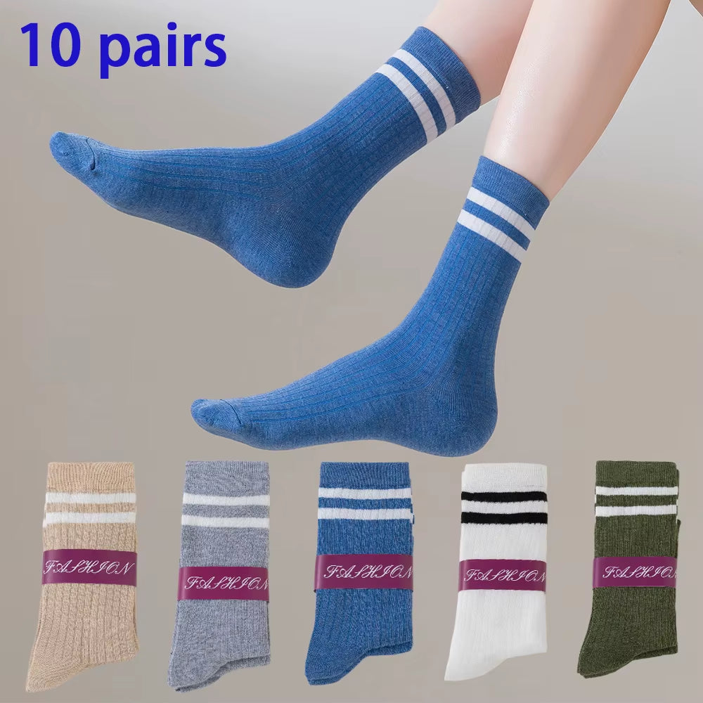 10/5 Pairs of Colored Cotton WOMEN'S Short Socks, Ankle Breathable Mesh Sports Socks, Summer Casual Solid Color Boat Socks