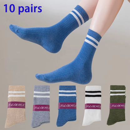 10/5 Pairs of Colored Cotton WOMEN'S Short Socks, Ankle Breathable Mesh Sports Socks, Summer Casual Solid Color Boat Socks