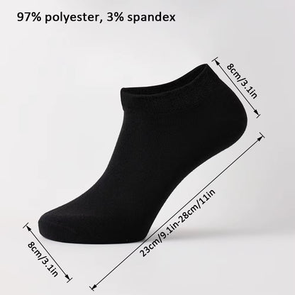 10 Pairs of Men'S/Women'S Boat Socks, Plain Color, anti Odor, Summer Ankle Socks, Casual and Breathable Low Waisted Socks