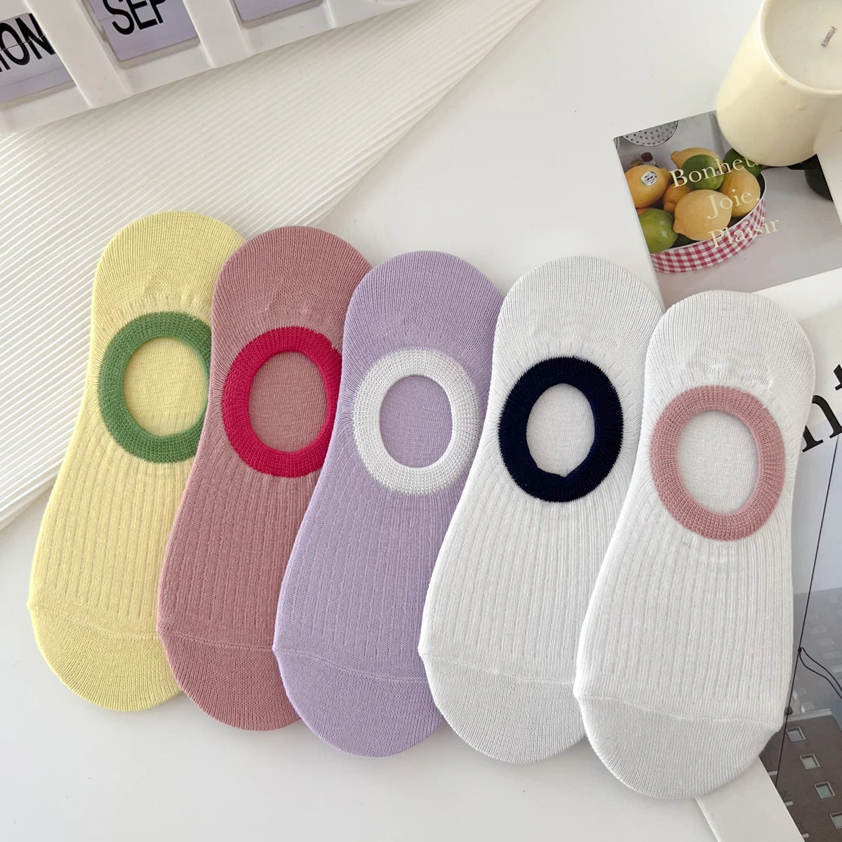 5 Pairs Teddy Bear Ankle Socks, Comfy Cute Crew Short Socks, Women'S Stocking & Hosiery