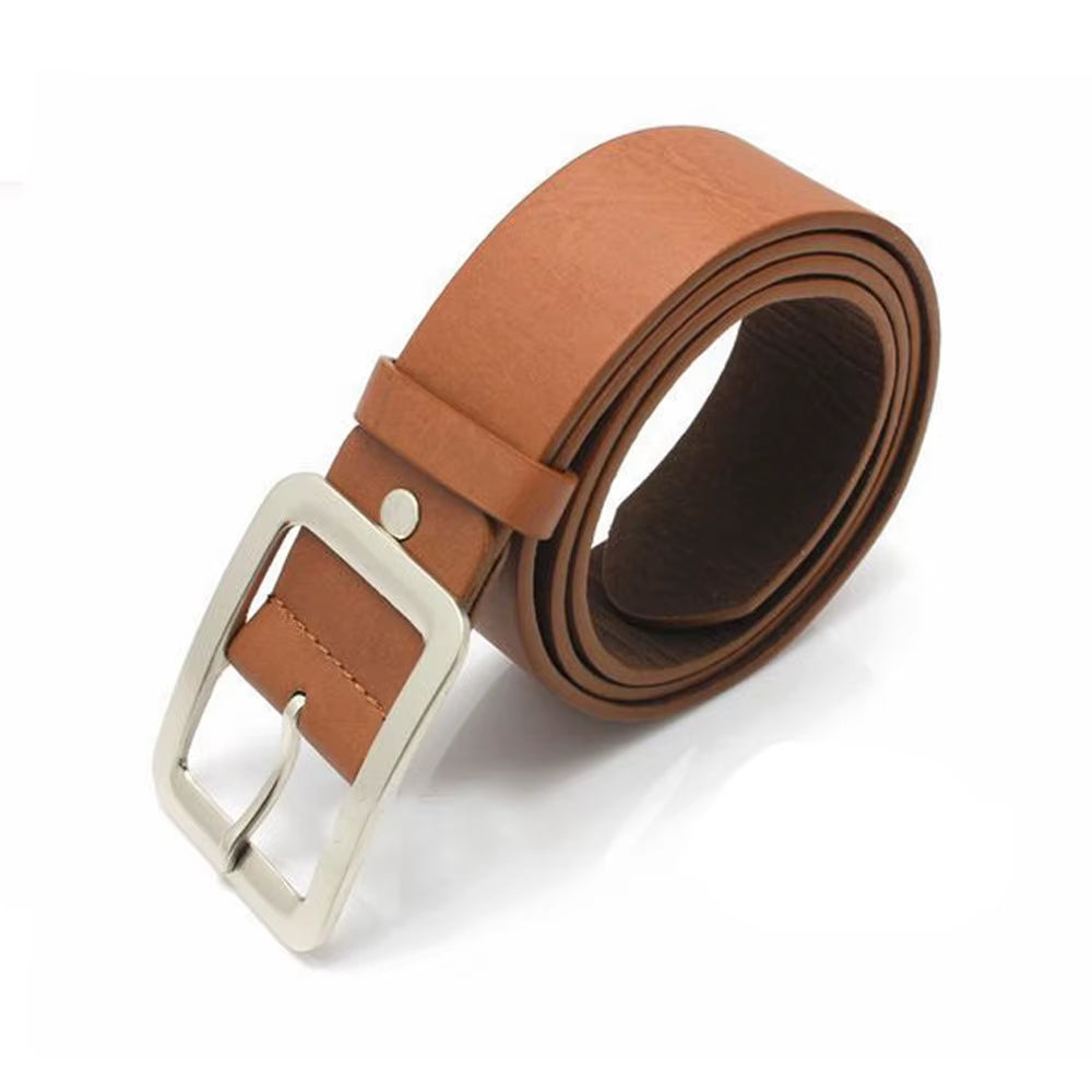 2025 Square Pin Buckles Belts Men Silver Buckle Leather Belts for Jeans Retro Wild Belts for Men Waistbands Students Strap