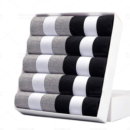 5/10 Pairs Men'S Cotton Blend Socks Black Business Men Socks Soft Breathable Summer Winter for Male Socks plus Size (6.5-14)