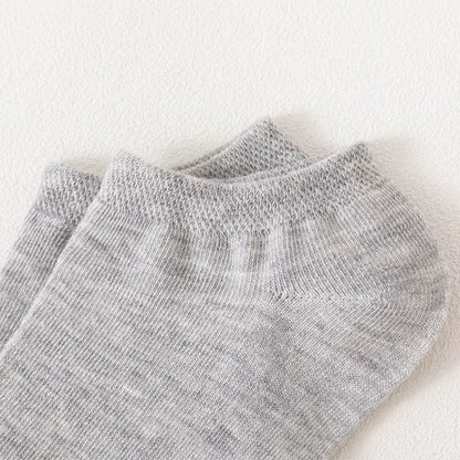 10 Pairs of Colored Cotton WOMEN'S Short Socks, Ankle Breathable Mesh Sports Socks, Summer Casual Solid Color Boat Socks