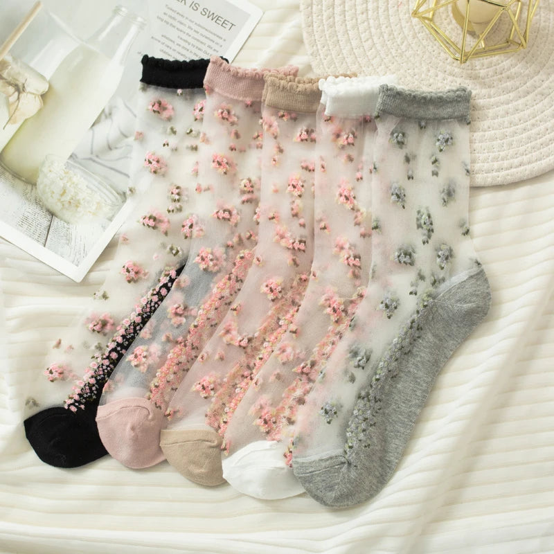 5 Pairs Teddy Bear Ankle Socks, Comfy Cute Crew Short Socks, Women'S Stocking & Hosiery