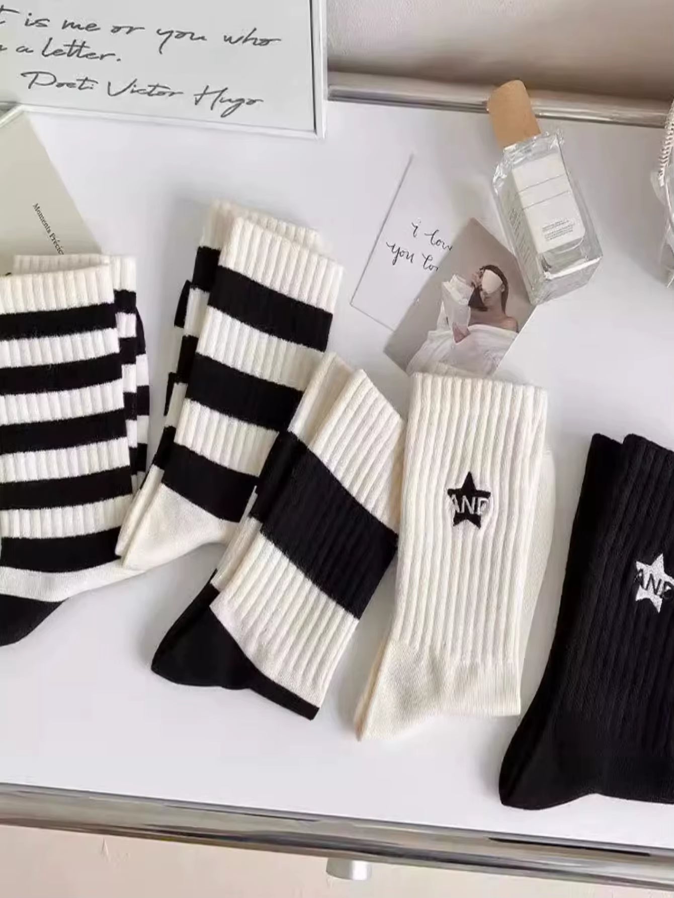 5 Pairs Teddy Bear Ankle Socks, Comfy Cute Crew Short Socks, Women'S Stocking & Hosiery