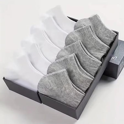10/12/20/40 Pairs Men Boat Socks Business Sport Sweat Absorption Mature Summer Autumn Solid Color Soft Non Pilling Ankle Socks