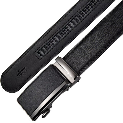 Men'S Leather Belts Fashion Automatic Buckle Cowskin Male Belt Luxury Designer Black Brown 3.5Cm plus Size 130 140 150 160 170Cm