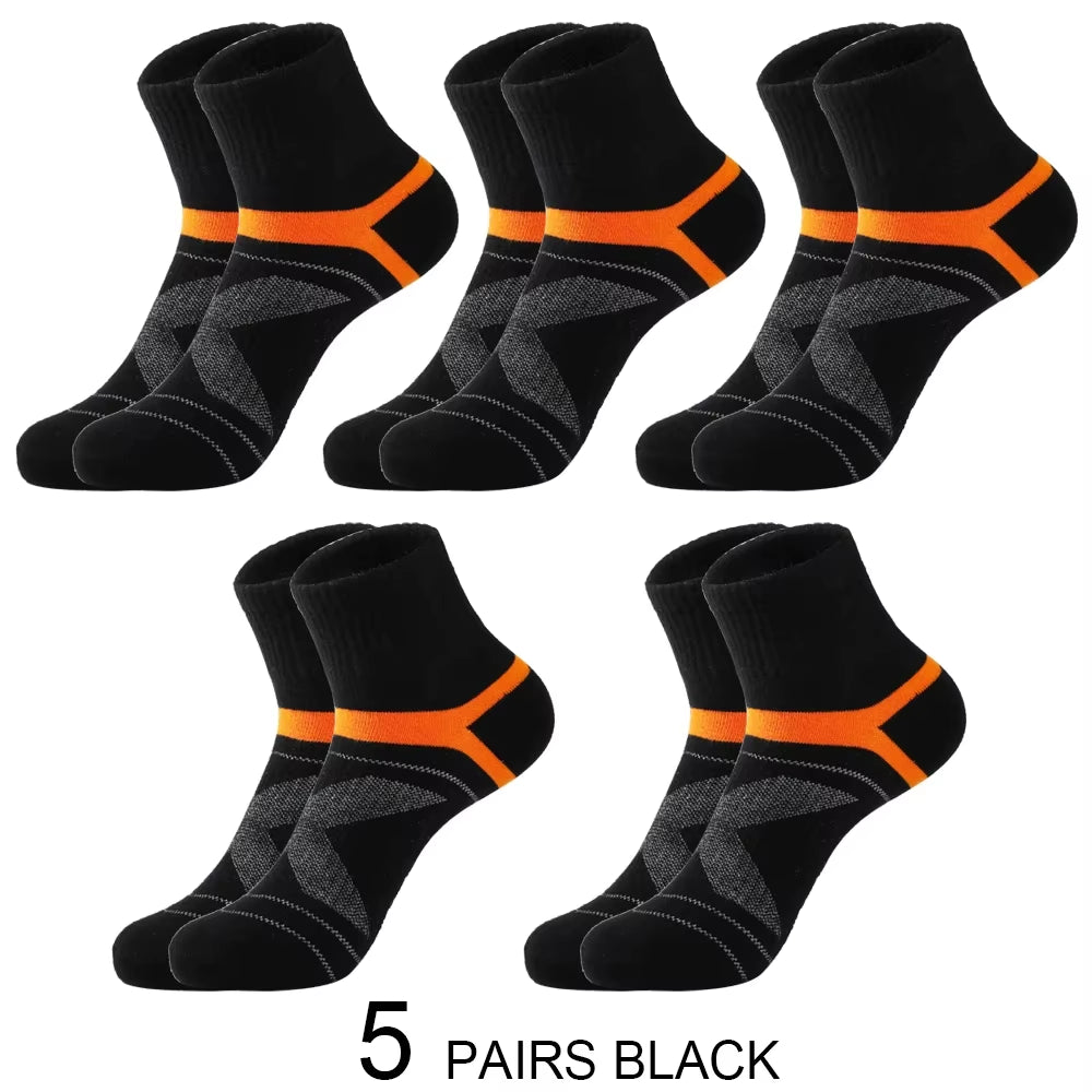 3/5/10 Pairs High Quality Men Socks Black Sports Socks Casual Soft Running Four Season Absorb Sweat Breathable Male Sock