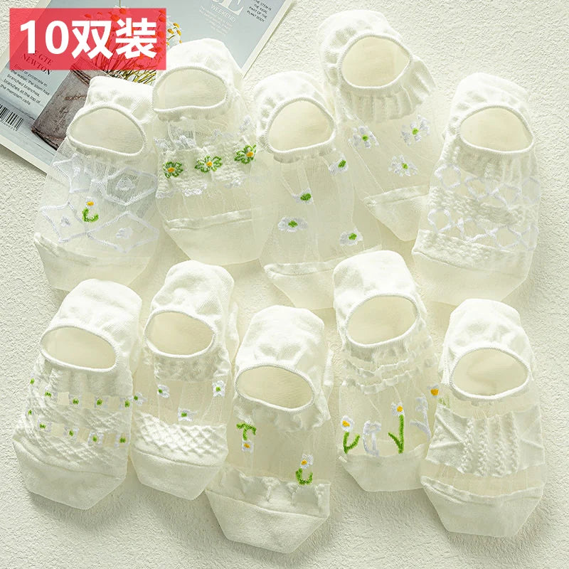 5 Pairs Teddy Bear Ankle Socks, Comfy Cute Crew Short Socks, Women'S Stocking & Hosiery