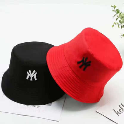 Unisex Letter Embroidery Personality Two-Sided Bucket Hats Fishermen Caps Outdoor Casual Cap Sunscreen Hat