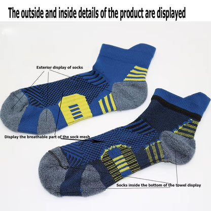 3Pair Professional Fitness Sports Socks Towel Bottom Non-Slip Running Socks Men Women Short Quick-Drying Basketball Training Sox
